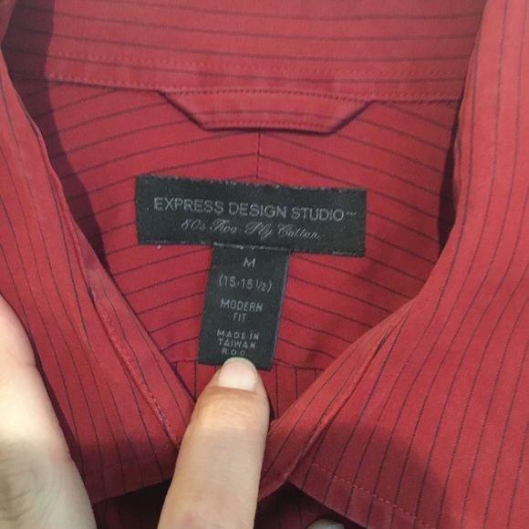 Express Design Studio Striped Button Down (A) - Picture 4 of 7
